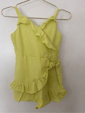 Habitual Girl Lemon Yellow Linen Blend Dress 3T Nordstrom